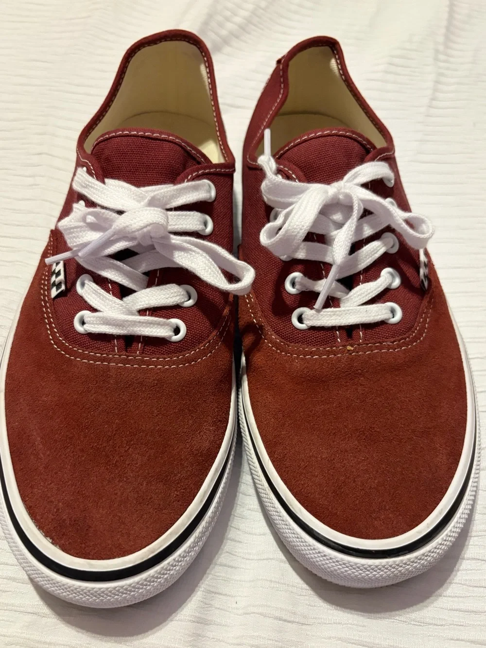 Vans Pop Cush Men's Low-Top Sneakers in Burgundy and White